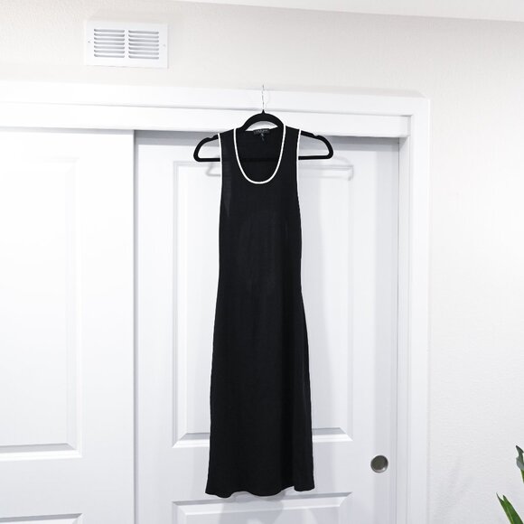 Rag & Bone Size Medium Black Midi Nora Dress with Back Cutout - Picture 4 of 8